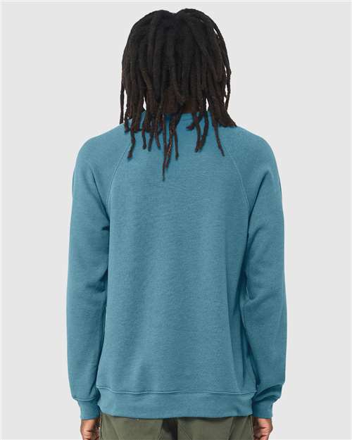 BELLA + CANVAS Unisex Sponge Fleece Raglan Crewneck Sweatshirt 3901 - Heather Deep Teal