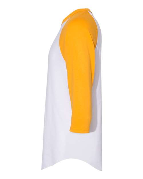 Augusta Sportswear Unisex Three-Quarter Raglan Sleeve Baseball Jersey T-Shirt 4420 - White/ Gold