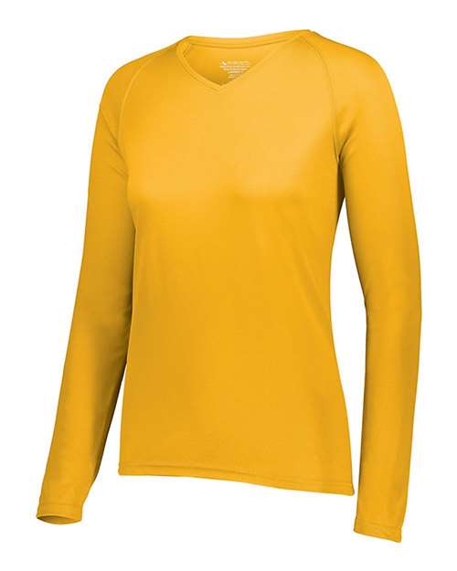 Augusta Sportswear Women's Attain Wicking Long Sleeve V-Neck T-Shirt 2797