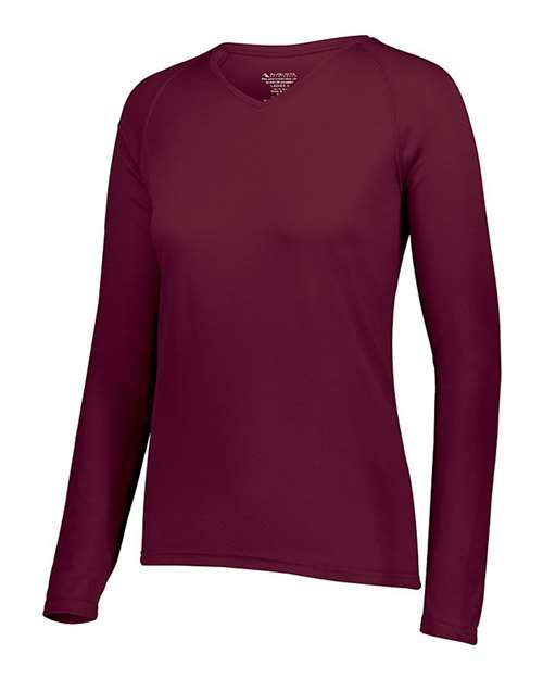Augusta Sportswear Women's Attain Wicking Long Sleeve V-Neck T-Shirt 2797