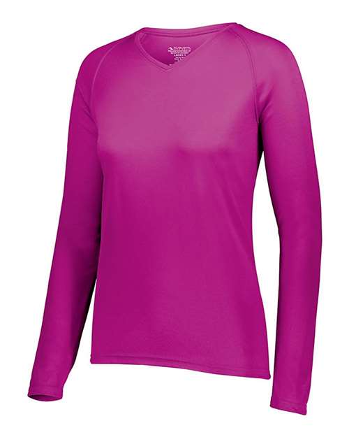 Augusta Sportswear Women's Attain Wicking Long Sleeve V-Neck T-Shirt 2797
