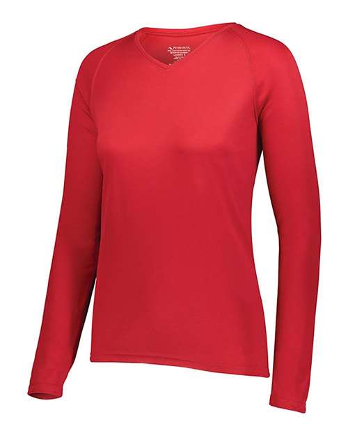 Augusta Sportswear Women's Attain Wicking Long Sleeve V-Neck T-Shirt 2797