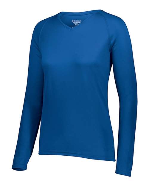 Augusta Sportswear Women's Attain Wicking Long Sleeve V-Neck T-Shirt 2797