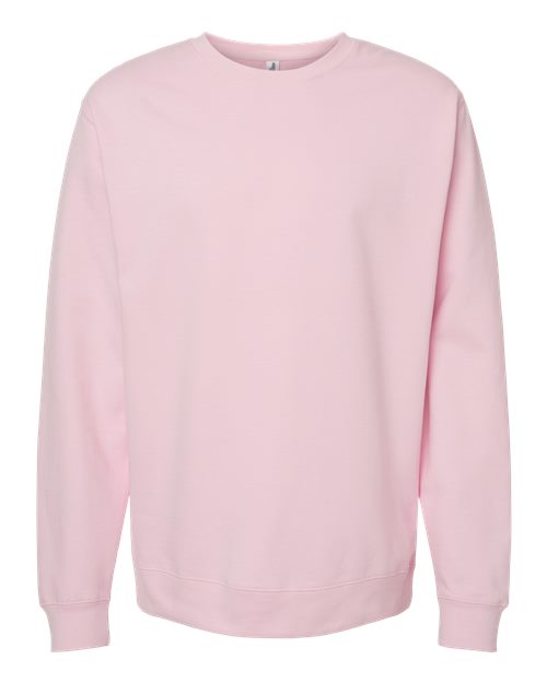 Independent Trading Co. Unisex Midweight Crewneck Sweatshirt SS3000 - Light Pink