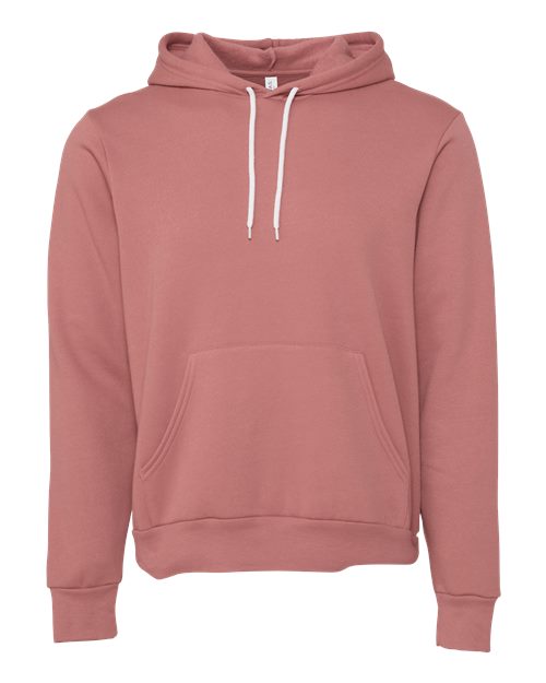 BELLA + CANVAS Unisex Sponge Fleece Hoodie Sweatshirt 3719 - Mauve