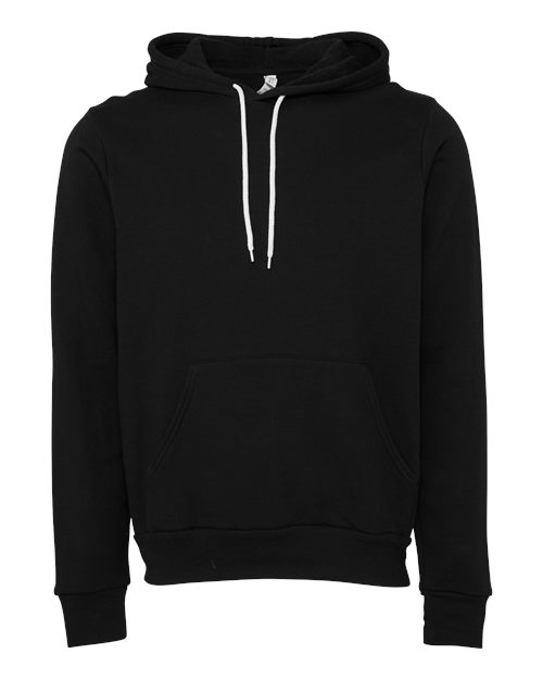 BELLA + CANVAS Unisex Sponge Fleece Hoodie Sweatshirt 3719 - DTG Black