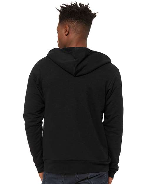 BELLA + CANVAS Unisex Sponge Fleece Full-Zip Hoodie Sweatshirt 3739 - Black Heather