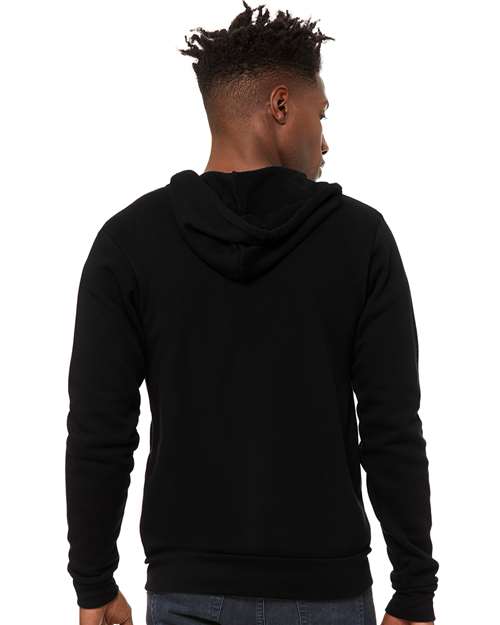 BELLA + CANVAS Unisex Sponge Fleece Full-Zip Hoodie Sweatshirt 3739 - DTG Black