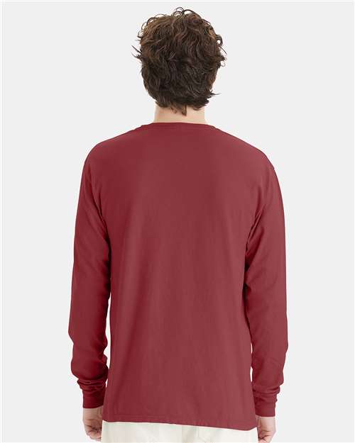 ComfortWash by Hanes Unisex Garment-Dyed Long Sleeve T-Shirt GDH200 - Cayenne