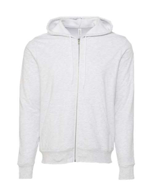 BELLA + CANVAS Unisex Sponge Fleece Full-Zip Hoodie Sweatshirt 3739 - Ash