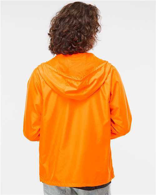 Independent Trading Co. Men's Lightweight Windbreaker Full-Zip Jacket EXP54LWZ - Safety Orange