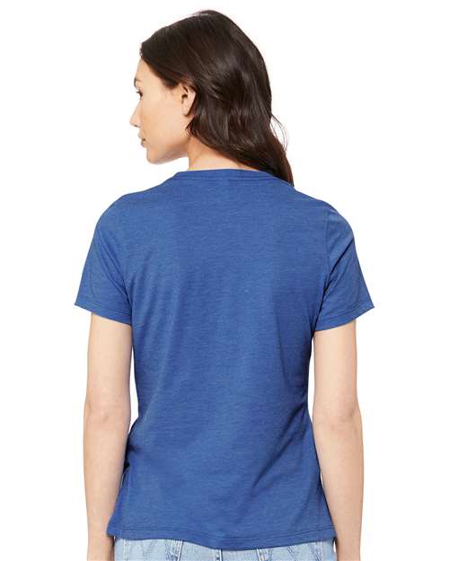 BELLA + CANVAS Women’s Relaxed Fit Heather CVC Tee 6400CVC - Heather True Royal