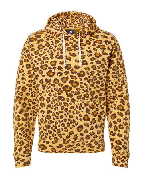 J. America Men's Triblend Fleece Hooded Sweatshirt 8871 - Leopard Triblend
