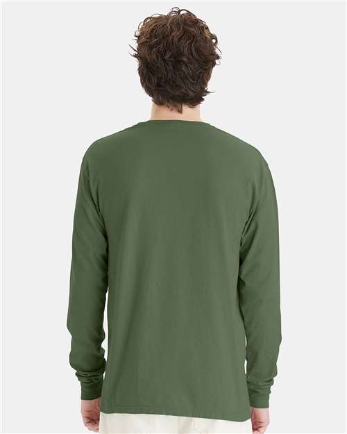 ComfortWash by Hanes Unisex Garment-Dyed Long Sleeve T-Shirt GDH200 - Moss