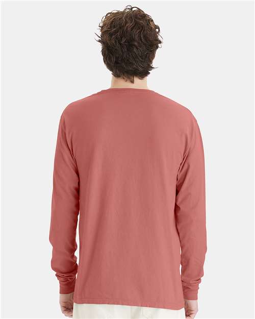 ComfortWash by Hanes Unisex Garment-Dyed Long Sleeve T-Shirt GDH200 - Nantucket Red