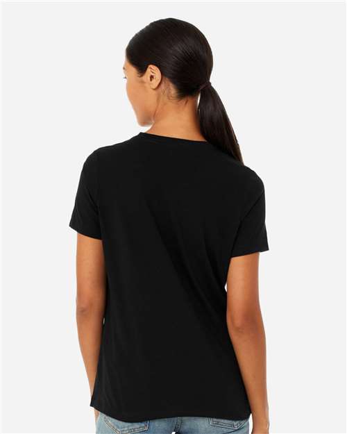 BELLA + CANVAS Women’s Relaxed Fit Heather CVC Tee 6400CVC - Solid Black Blend