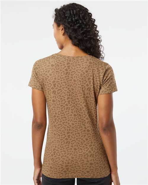 LAT Women's Fine Jersey Tee 3516 - Brown Leopard