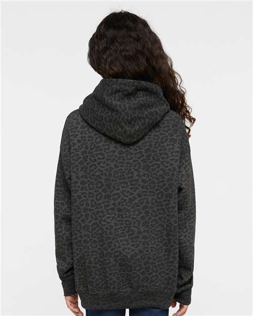 LAT Youth Fleece Hoodie Sweatshirt 2296 - Black Leopard