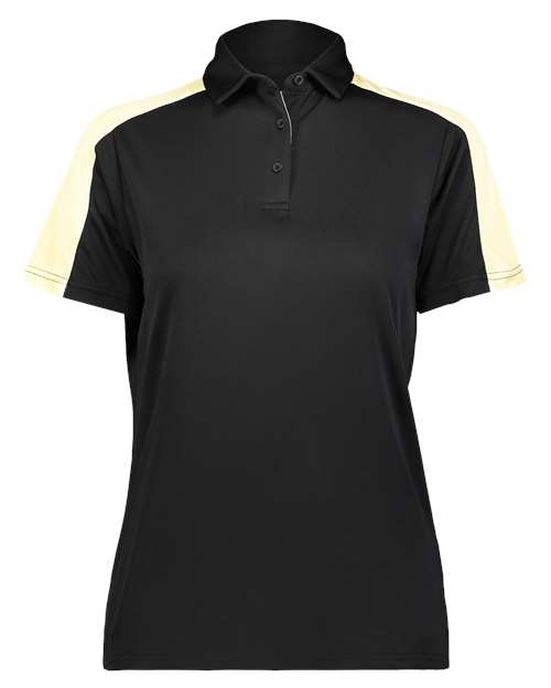 Augusta Sportswear Women's Two-Tone Vital Polo 5029 - Black/ Vegas Gold