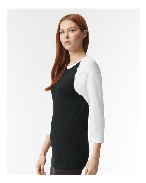 American Apparel Unisex CVC Three-Quarter Sleeve Tee 2003CVC