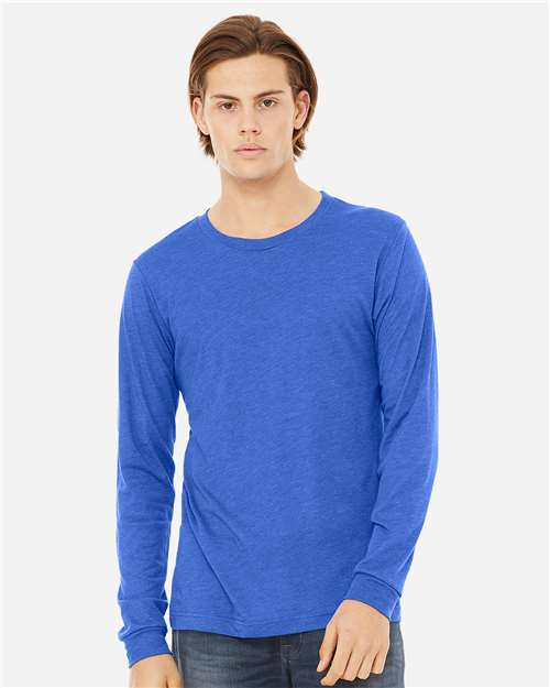 BELLA + CANVAS Unisex Triblend Long Sleeve Tee 3513 - True Royal Triblend