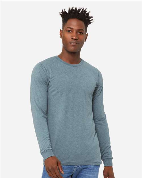 BELLA + CANVAS Unisex Triblend Long Sleeve Tee 3513 - Denim Triblend