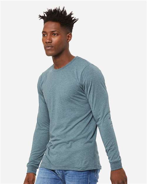 BELLA + CANVAS Unisex Triblend Long Sleeve Tee 3513 - Denim Triblend