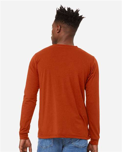 BELLA + CANVAS Unisex Triblend Long Sleeve Tee 3513 - Brick Triblend