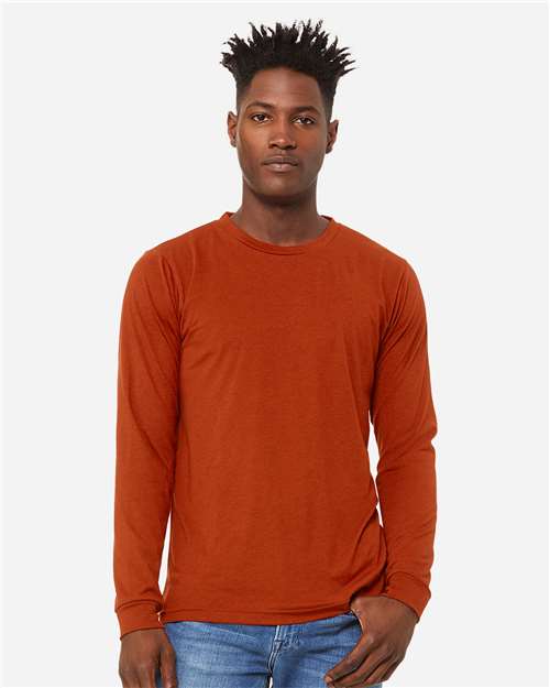 BELLA + CANVAS Unisex Triblend Long Sleeve Tee 3513 - Brick Triblend