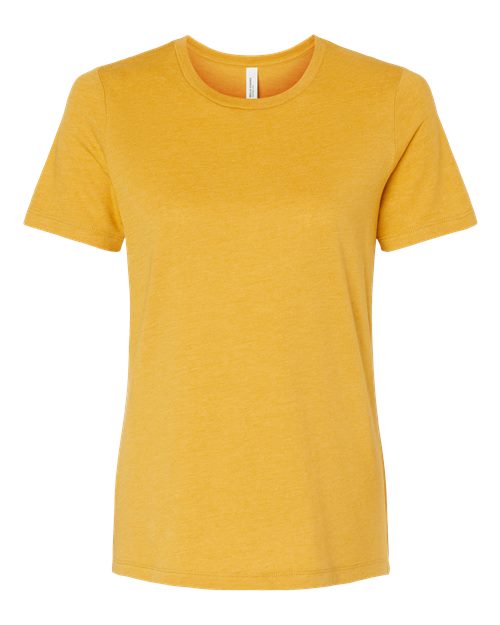 BELLA + CANVAS Women’s Relaxed Fit Heather CVC Tee 6400CVC - Heather Mustard