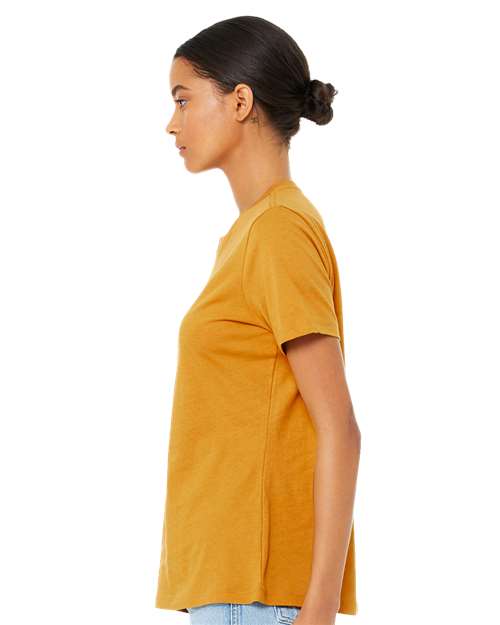 BELLA + CANVAS Women’s Relaxed Fit Heather CVC Tee 6400CVC - Heather Mustard