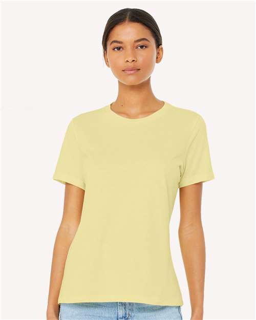 BELLA + CANVAS Women’s Relaxed Fit Heather CVC Tee 6400CVC - Heather French Vanilla