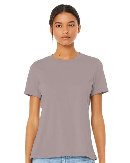 BELLA + CANVAS Women’s Relaxed Fit Heather CVC Tee 6400CVC - Heather Pink Gravel