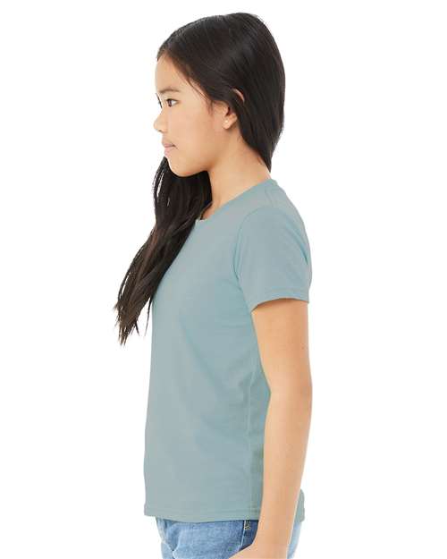 BELLA + CANVAS Youth CVC Jersey Tee 3001YCVC - Heather Blue Lagoon