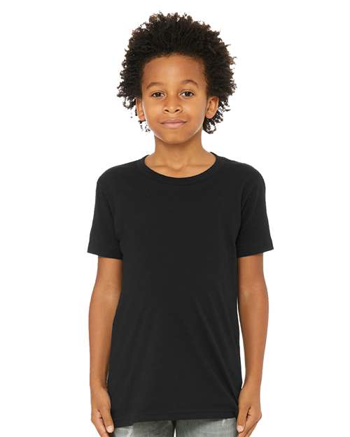 BELLA + CANVAS Youth CVC Jersey Tee 3001YCVC - Solid Black Blend