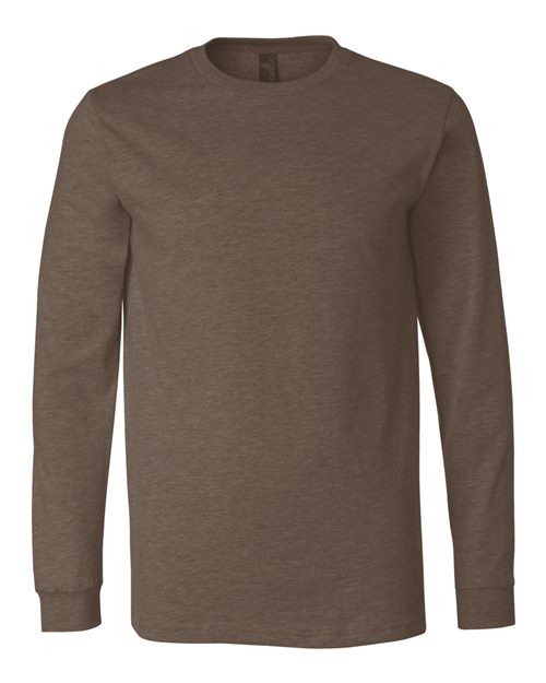 BELLA + CANVAS Heather CVC Long Sleeve Tee 3501CVC - Heather Brown