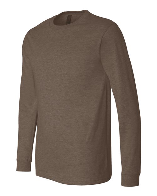 BELLA + CANVAS Heather CVC Long Sleeve Tee 3501CVC - Heather Brown