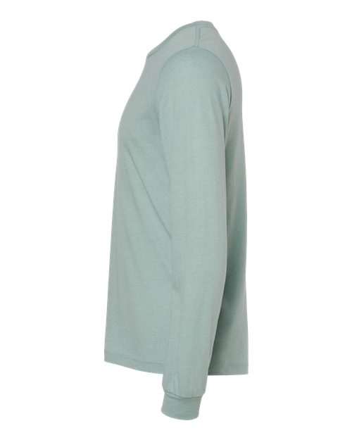 BELLA + CANVAS Heather CVC Long Sleeve Tee 3501CVC - Heather Dusty Blue