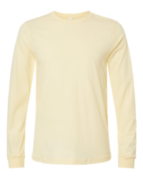 BELLA + CANVAS Heather CVC Long Sleeve Tee 3501CVC - Heather French Vanilla