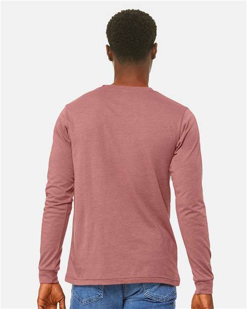 BELLA + CANVAS Heather CVC Long Sleeve Tee 3501CVC - Heather Mauve