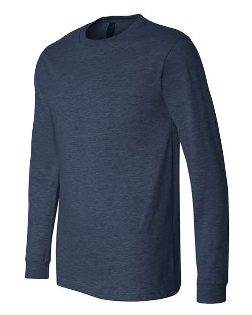BELLA + CANVAS Heather CVC Long Sleeve Tee 3501CVC - Heather Navy