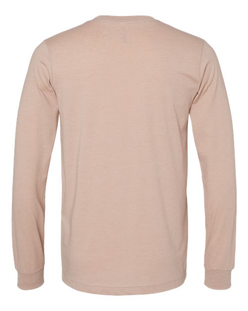 BELLA + CANVAS Heather CVC Long Sleeve Tee 3501CVC - Heather Pink Gravel