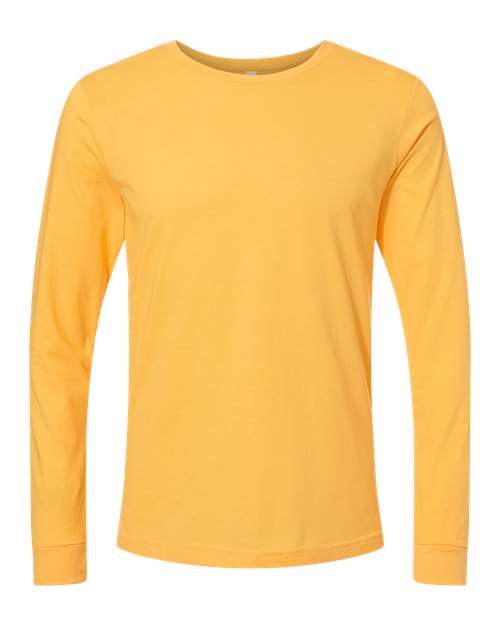 BELLA + CANVAS Heather CVC Long Sleeve Tee 3501CVC - Heather Yellow Gold