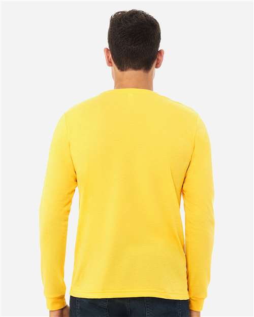 BELLA + CANVAS Heather CVC Long Sleeve Tee 3501CVC - Heather Yellow Gold