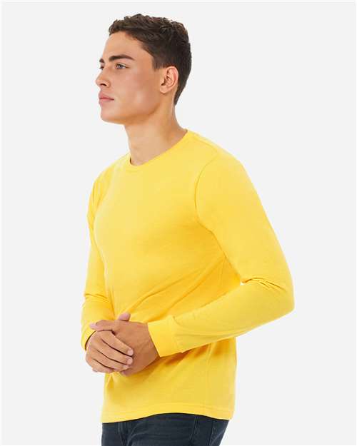 BELLA + CANVAS Heather CVC Long Sleeve Tee 3501CVC - Heather Yellow Gold