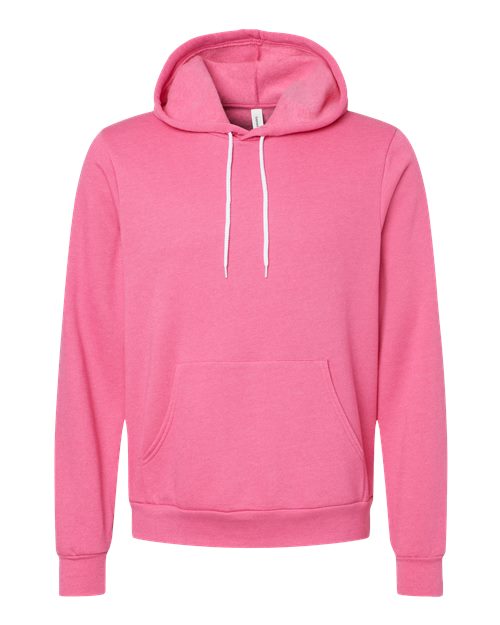 BELLA + CANVAS Unisex Sponge Fleece Hoodie Sweatshirt 3719 - Heather Charity Pink