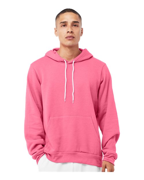 BELLA + CANVAS Unisex Sponge Fleece Hoodie Sweatshirt 3719 - Heather Charity Pink