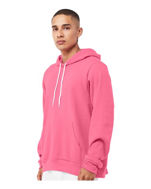 BELLA + CANVAS Unisex Sponge Fleece Hoodie Sweatshirt 3719 - Heather Charity Pink