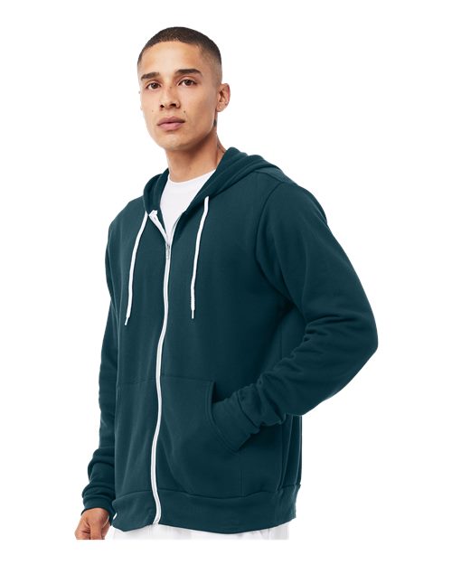 BELLA + CANVAS Unisex Sponge Fleece Full-Zip Hoodie Sweatshirt 3739 - Atlantic