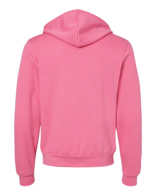 BELLA + CANVAS Unisex Sponge Fleece Full-Zip Hoodie Sweatshirt 3739 - Heather Charity Pink